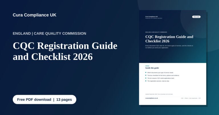 Cover of the free CQC Registration Guide and Checklist 2026