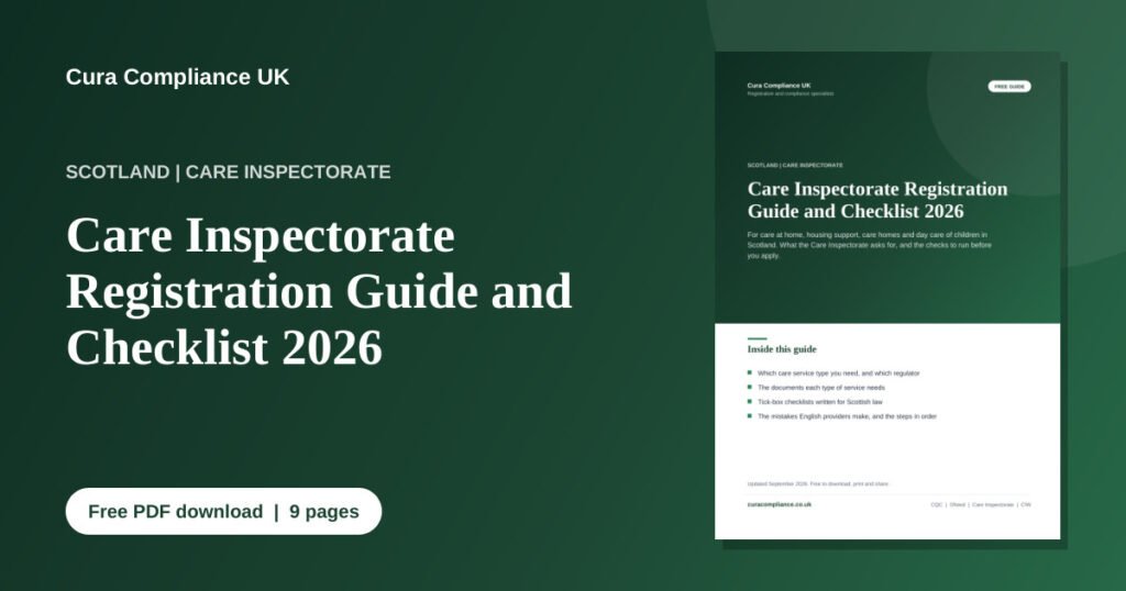 Cover of the free Care Inspectorate Registration Guide and Checklist 2026