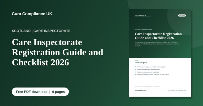 Cover of the free Care Inspectorate Registration Guide and Checklist 2026