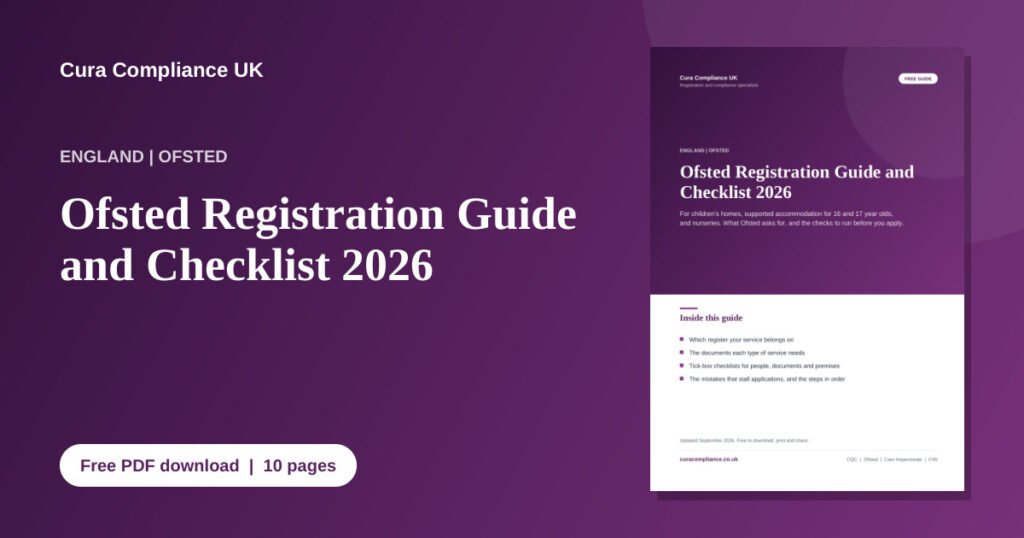 Cover of the free Ofsted Registration Guide and Checklist 2026